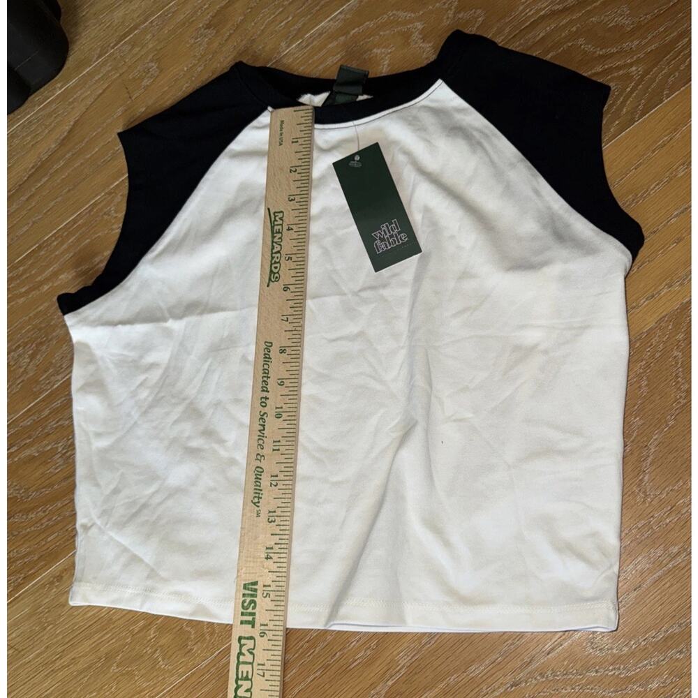 Wild Fable Casual Crew Neck Color Block Sleeveless Crop Tee Shirt Large - Picture 5 of 7